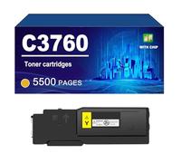 KLXFJ C3760 Toner Cartridges Compatible For Dell C2660dn C2665dnf C3760n C3760dn C3765dnf S3840cdn S3845cdn Printers, Yield Up To 55000 Pages,Yellow-1 Pack