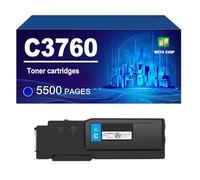 KLXFJ C3760 Toner Cartridges Compatible For Dell C2660dn C2665dnf C3760n C3760dn C3765dnf S3840cdn S3845cdn Printers, Yield Up To 55000 Pages,Cyan-1 Pack