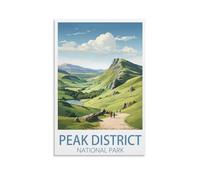 KLYCHF Peak District National Park Vintage Travel Posters Landscape 12x18inch(30x45cm) Wall Art Picture Print Canvas Art Poster Modern Family Bedroom Decor Posters