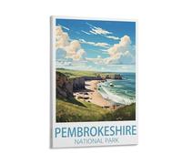 KLYCHF Pembrokeshire Coast National Park Vintage Travel Posters Landscape 08x12inch(20x30cm) Wall Art Picture Print Canvas Art Poster Modern Family Bedroom Decor Posters