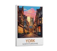 KLYCHF York North Yorkshire Vintage Travel Posters Landscape 08x12inch(20x30cm) Wall Art Picture Print Canvas Art Poster Modern Family Bedroom Decor Posters