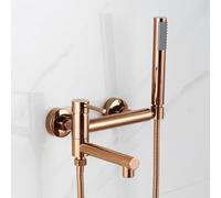 KLYDBMYT Bath Shower Mixer Tap Wall Mounted Rose Gold 90 Swivel Tap Single Lever Bath Tap Shower Head and Hose Set for Bath Taps enterprise
