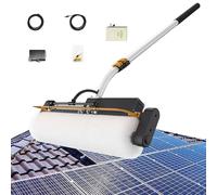 KLYDBMYT Electric PV Panel Cleaning Rolling Brush Kit with Extension Pole, Solar Photovoltaic Panel Cleaning, Automatic Water Supply Cleaner, Water Wash Or Dry Brushing, 60Cm Roller Brush Head,Dual