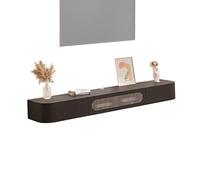 KLYDBMYT Floating Tv Cabinet for Wall White Mueble Flotante para Tv Floating Entertainment Center Modern Tv Shelf Stands,Wall-Mounted Floating TV Stand, Black Wood Entertainment Center with Glass Doo
