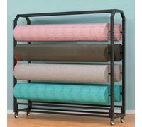 KLYDBMYT Large Fabric Storage Rack, Heavy Duty Steel Organizer for Wallpaper and Media Rolls, Mobile Vinyl Cart, Commercial Storage Solution
