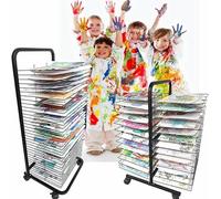 KLYDBMYT Mobile Paint Drying Rack - Steel Art Storage Easel for Canvas and Paper, Space-Saving Solution for Artists