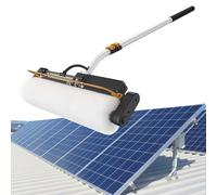 KLYDBMYT Water Fed Pole Roof Photovoltaic Panel Cleaning Brush Kit, Lightweight PV Panel Cleaning Rolling Brush Kit, Outdoor Window Washing Equipment, Water Wash Or Dry Brushing,Dual