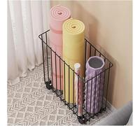 KLYDBMYT Yoga Mat Weight Rack Yoga Mat/Foam Roller Storage Rack, Metal Modern Exercise Equipment Basket(Schwarz)