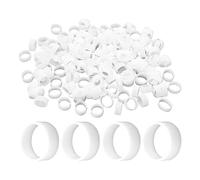 Klyeola 200Pcs 10x5x0.6mm Silicone Rubber Bands, Clear Heavy Duty Round Rubberbands for Cable, Wire, Cord Management, Office, Home, Reusable Silicone Bands (White)