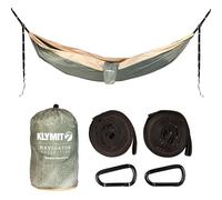 Klymit Double Wide Camping Hammock 400 lb. Capacity with Heavy Duty Straps and Caribiners - Navigator Series - Green