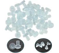 KLYNGTSK 100 PCS Glass Top Table Bumpers Clear Rubber Grippers Anti-Collision Embedded Patio Table Spacers Soft Pad Stopper Steam Bumpers with Stem fit 3/16Inch Hole for Glass Table Furniture Door