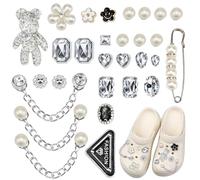 KLYNGTSK 29 PCS Diamond Shoe Charms for Clog Bling, Cute Clog Pins for Crocs, Wristband Charms, Bracelet Accessories, Shoe Decoration for Girls Women Kids Gift Party Favors