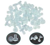 KLYNGTSK 40 PCS Glass Top Table Bumpers Clear Rubber Grippers Anti-Collision Embedded Patio Table Spacers Soft Pad Stopper Steam Bumpers with Stem fit 3/16Inch Hole for Glass Table Furniture Door