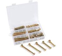 KLYNGTSK 60 PCS Zinc-Plated Hex Socket Cap Rustproof M6 Bed Bots and Barrel Nuts Bolts Heavy Duty Furniture Bolt Nut Set with M4 Allen Wrenches for Furniture Cots, Beds, Crib (35/45/55/65/75mm)