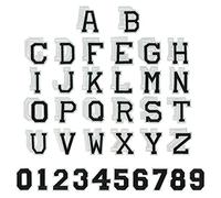 KLYNGTSK 62 PCS Iron on Letter and Number Patches Sew on Alphabet Applique Patches White Black Embroidered Patch Set DIY Badge Decorative Repair Patches for Clothing, Clothes, Jeans, Jacket Custom