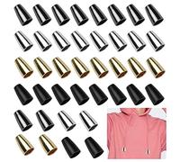 KLYNGTSK 80 PCS Bell Stopper Cord Ends Metal Cone Cord Lock Single Hole Drawstring Cord Ends Sets Rope Fastener Stopper for Lanyard Hoodies Jackets Clothes Backpack Bag Sweater Shoelaces DIY