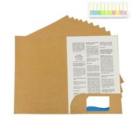KLYNGTSK A4 Kraft Paper File Folder Square Cut Folder Office Insert Presentation Holder Storage Pouch Business Project Folders A4 Cardboard Folders Paperwork Organizer with Card Slot for Home School