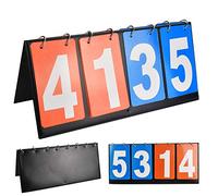 KLYNGTSK Portable 4-Digit Competition Scoreboard - Tennis, Basketball, Tabletop Score Flipper for Ping Pong, Badminton, Volleyball, Football Sports