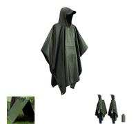 KLYNGTSK Waterproof Poncho Adult Lightweight Reusable Rain Poncho 3-in-1 Multifunctional Rain Cape Waterproof Raincoat with Hoods & Storage Bag for Hiking Camping and Outdoor Activities One Size Green