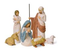 Klyno Christmas Nativity Scene Set - 6 Pieces Nativity Set with Manger for Nativity Scene Indoor Use, The Nativity Story Figures- Christian Christmas Decorations & Figures
