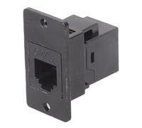 Klynovalu 6P6C RJ12 Female to Female Connectors Mounting Adapters Panel, BK | Threadeds Mounting Adapters for Communication Devices and Panel Installation, CAT3 Surfaces Mount Jacks