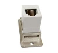 Klynovalu 6P6C RJ12 Female to Female Connectors Mounting Adapters Panel, WH | Threadeds Mounting Adapters for Communication Devices and Panel Installation, CAT3 Surfaces Mount Jacks