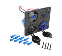 Klynovalu Socket with 3.1A Charging, Blue | Waterproof Toggle for Vehicles and Motorcycles with Two USB Ports and LED Indicators, Flame Retardant Build