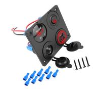 Klynovalu Socket with 3.1A Charging, Red | Waterproof Toggle for Vehicles and Motorcycles with Two USB Ports and LED Indicators, Flame Retardant Build