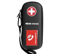 klyrith EpiPen Carrying Case, Hard Shell EVA Shockproof Emergency Bag, Portable Travel Medicine Organiser Bag for 2 EpiPens, Asthma Inhaler, Antihistamine, Auvi-Q, Allergy Medicine, black, 19,8 x 8,4