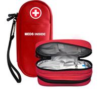 klyrith EpiPen Medical Bag, Double Layer Emergency Bag Insulated for Medication, Portable Carry Bag Organiser for 2 EpiPens, Antihistamine, and Other Allergy Medicines, red, Fashion