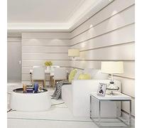 KLYSO Horizontal Stripes Wallpaper for Walls 3D Suede Non Woven Fabric Modern Living Room Sofa TV Background Wall Papers Home Decor (Beige)