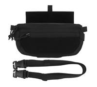 KLYso Tactical Hanger Pouch Compact Abdominal Dangler Pack Quick Release Shoulder Bag Integrates Military Vest Plate Carrier Airsoft (Color : BK)