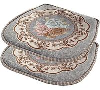 KLZUOPT Dining Chair Pad Dining Chair Cushion,1/2/4/6 Pack Chair Pad with Ties Non-Slip Kitchen Seat Cushion Washable Cover (Gray-A1, Pack of 2)