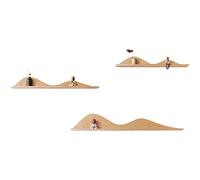KLZUOPT Exquisite Bathroom Shelves Floating Wood, Mountain Shape Wall Shelf, For Wall Decor Bedroom, Rustic Wall Mounted Hanging For Farmhouse Decor Kitchen Living Room (Size : A set of)