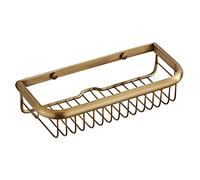 KLZUOPT Exquisite Bathroom Shelves Shower Caddy Bathroom, Single Brass Antique Shower Corner Shelf, Wall Mount Shampoo Storage Shelf, 30cm Bathroom Shelf Storage