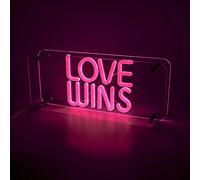 KLZUOPT LED Neon Light Sign Love Wins Neon Sign, Night Light Signs for Office, Bedroom, Home, Bar, Party, Photo Backdrop Decor for Friends, Boys and Girls