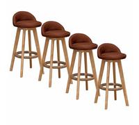 KLZUOPT Luxury Barstool Bar Stool Set of 4 Bar Stools Breakfast Dining Bar Chairs with Backrest Wooden Frame and Footrest for Bar, Counter, Kitchen and Home
