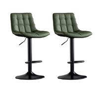 KLZUOPT Luxury Barstool Bar Stools Swivel Adjustable Set of 2 Breakfast Barstools with Back Leather Padded Bar Stool Swivel Metal Gas Lift Bar Chairs for Kitchen Counter Island