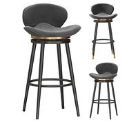 KLZUOPT Luxury Barstool Modern Bar Stools Set of 3 Swivel Barstools Velvet Cushioned Counter Stools with Back Loads 330lbs
