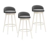 KLZUOPT Luxury Barstool Modern Swivel Counter Height Bar Stools with Back Velvet Upholstered White Barstools for Kitchen Counter/Home Bar/Dining Room