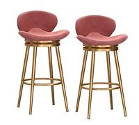 KLZUOPT Luxury Barstool Swivel Bar Stools Velvet Counter Height Barstools with Back, Upholstered Bar Chair for Kitchen Island, Metal Modern Chairs