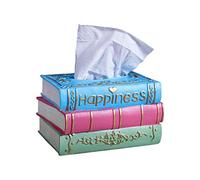 KLZUOPT Tissue Holder Box,Napkin Dispenser,Retro Blue Tissue Box Resin Napkin Storage Container Rectangle Creative Book Shaped Paper Towel Holder Desktop Decoration Size: 17X13X11Cm