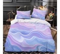 KLZXCVBNMQ Abstract waves 3D Printed Duvet Cover Set 3pcs Microfibre Lightweight Concealed Soft pastel design Duvet Insert Cover 2 Pillowcases Skin-Friendly Home Decor Kids & Girls Double（200x200cm）
