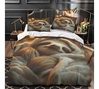 KLZXCVBNMQ Cute sloth sleeping 3D Printing Duvet Cover Set 3pcs Microfibre Lightweight Concealed Duvet Insert Cover 2 Pillowcases Skin-Friendly Home Decor Kids & Girls Super king（260x220cm）