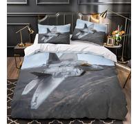 KLZXCVBNMQW 3D Design Printed 3 Pcs Bedding Set Bedroom Decor Super Military Jet Fighter Comforter Cover Easy Care Machine Washable for Boys,Kids,Women stealth Aircraft Quilt Cover King（220x240cm）