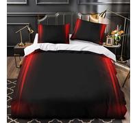 KLZXCVBNMQW 3D Design Printed 3PCs Bedding Set Room Decor Hidden Zipper Super Soft Red Curtain Glow Comforter Cover Washable Easy Care for Teens,Women,Kids Quilt Cover Single（135x200cm）