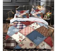 KLZXCVBNMQW 3D Print 3 Pcs Bedding Set Room Decor Zipper Super Soft QuiltedPatchwork Quilt Cover Durable Hotel Quality for Girls,Youth,Teenagers RetroVintage Duvet Cover Single（140x200cm）