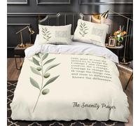KLZXCVBNMQW 3D Print 3PCs Bedding Set Bedroom Decor Zipper Closure Super Soft Durable Serenity Prayer Quilt Cover Hotel Quality for Teenagers,Youth,Women Spiritual Comforter Cover King（220x240cm）
