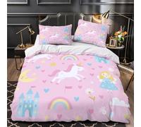 KLZXCVBNMQW 3D Printed 3 Pcs Bedding Set Bedroom Decor Super Unicorn Fantasy Comforter Cover Durable Machine Washable for Teens,Women,Boys Coon Magical Quilt Cover Super king（260x220cm）