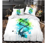 KLZXCVBNMQW 3D Printed 3 Pcs Bedding Set Home Decor Design Extra DNA Spiral Comforter Cover Hypoallergenic All Season for Kids,Adults,Teenagers colorful Graffiti Quilt Cover King（220x240cm）